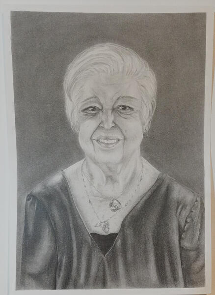 Retrato, grafite sobre papel, 29x42 cm, 2023.